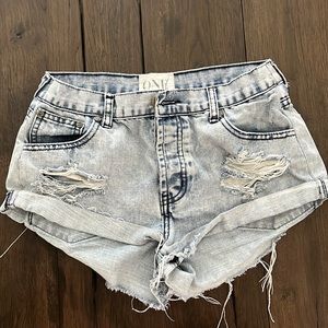 One Teaspoon Denim Low Rise Shorts